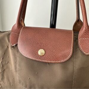 Longchamp Brown Shoulder Leather Strap Women's Tote Bag Purse Handbag - Used